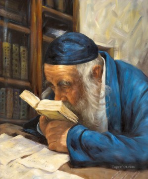  leyendo Pintura - anciano leyendo judío